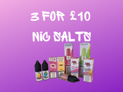 3 For £10 Nic Salts